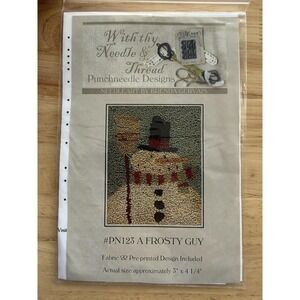 With Thy Needle & Thread A Frosty Guy Punch Needle Pre-Printed Fabric B. Gervais